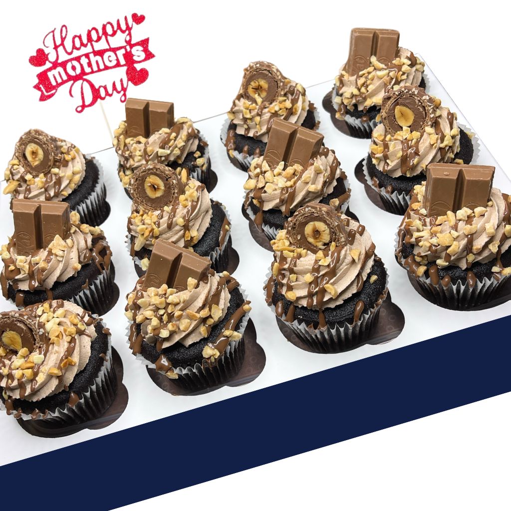 12x Ferrero & Kit Kat Cupcakes + Mother's Day Topper