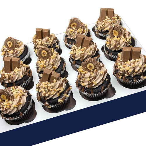 Ferrero & Kit Kat Ooze Cupcakes - 12 Pack | Send Dessert Australia