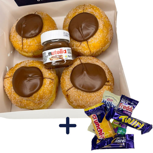 Nutella Donuts 4 Pack + Fun size chocolates 5x
